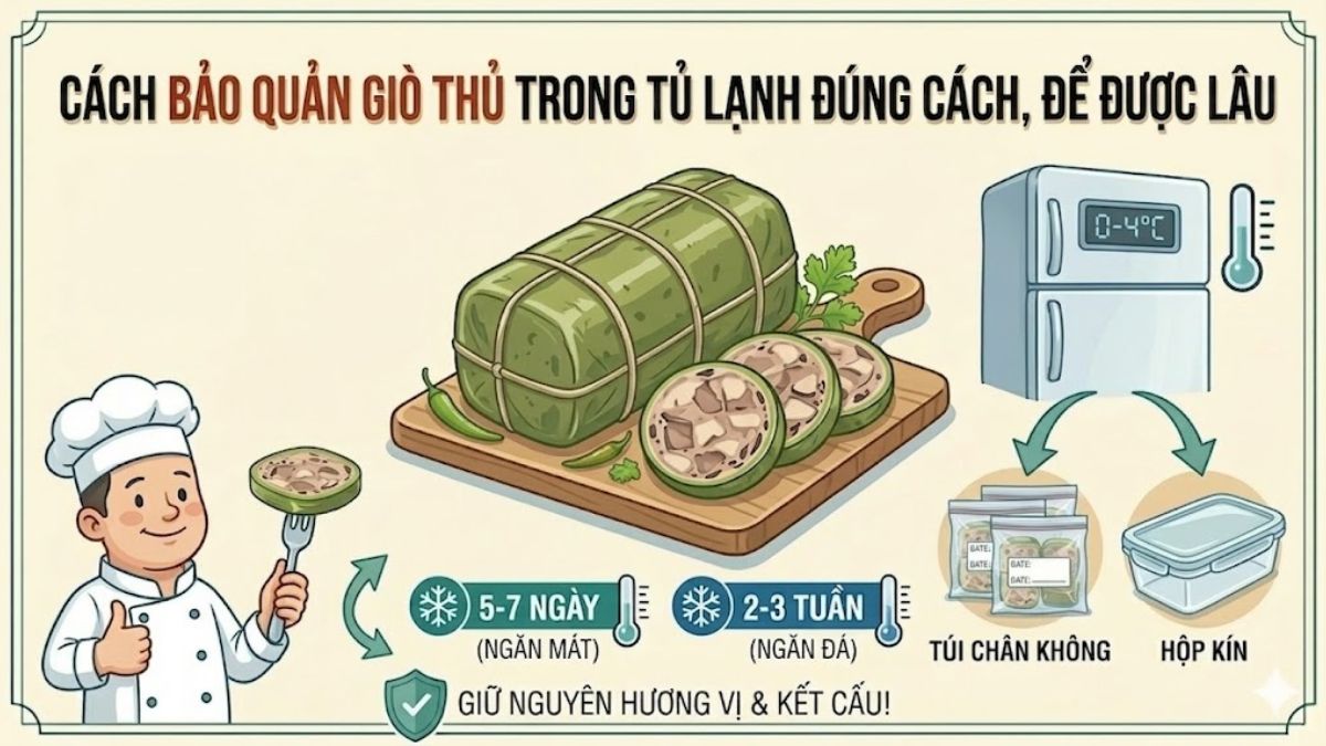 Cách bảo quản giò thủ trong tủ lạnh đúng cách, để được lâu